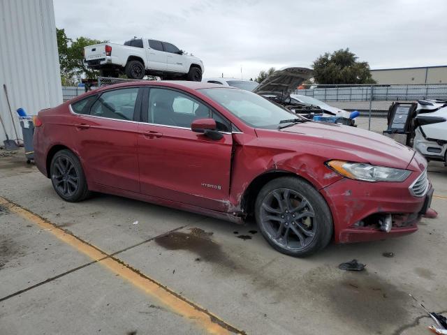 3FA6P0LU8JR233149 - 2018 FORD FUSION SE HYBRID RED photo 4