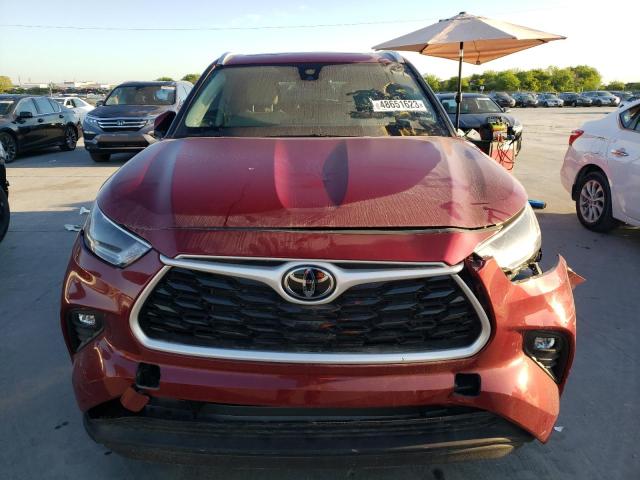 5TDGZRAH0NS549117 - 2022 TOYOTA HIGHLANDER XLE RED photo 5