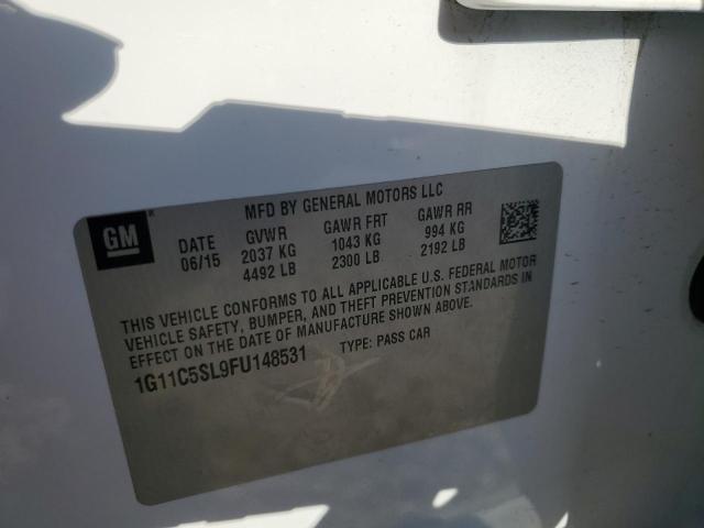 1G11C5SL9FU148531 - 2015 CHEVROLET MALIBU 1LT 白色 照片 12