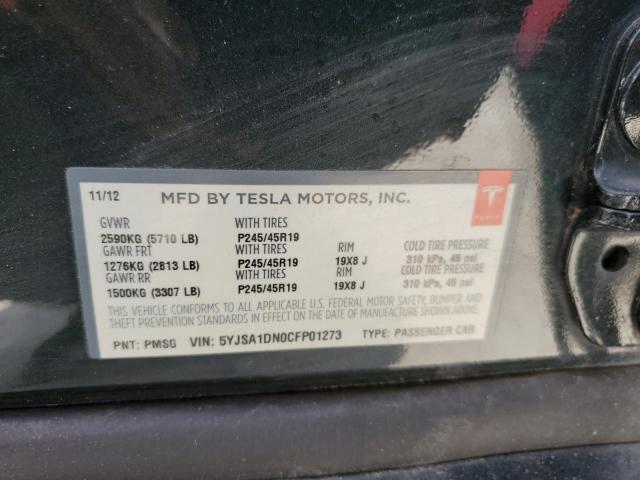 5YJSA1DN0CFP01273 - 2012 TESLA MODEL S 黑色 照片 13