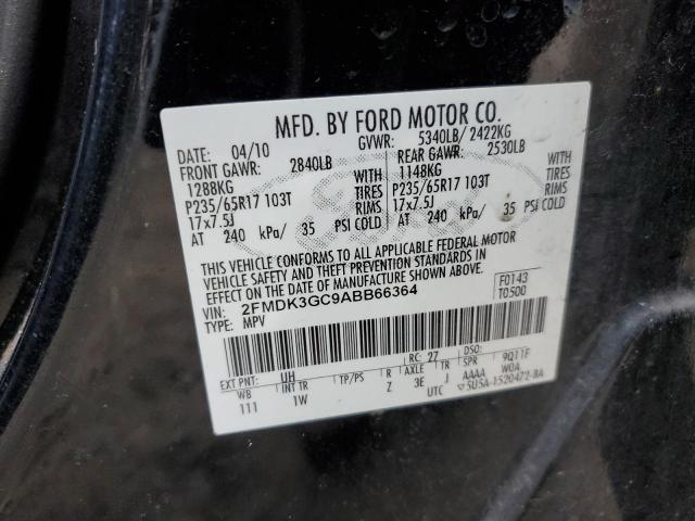 2FMDK3GC9ABB66364 - 2010 FORD EDGE SE BLACK photo 14