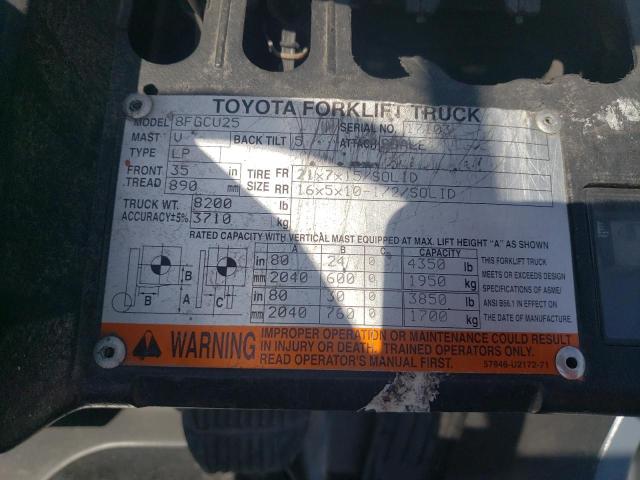 17103 - 2015 TOYOTA FORKLIFT ORANGE photo 10