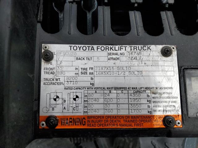 16788 - 2015 TOYOTA FORKLIFT TWO TONE photo 10