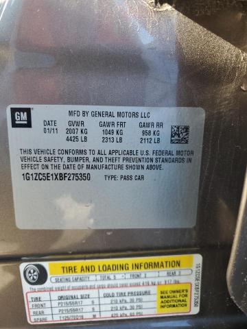 1G1ZC5E1XBF275350 - 2011 CHEVROLET MALIBU 1LT Қоңыр фото 12