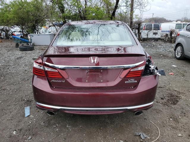 1HGCR3F9XGA024466 - 2016 HONDA ACCORD TOURING BURGUNDY photo 6