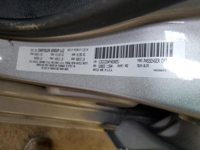 1C3CCCDGXFN630251 - 2015 CHRYSLER 200 S SILVER photo 12