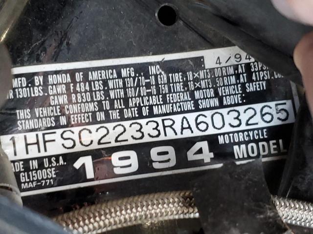 1HFSC2233RA603265 - 1994 HONDA GL1500 SE BLUE photo 10