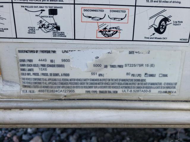 48BTE2824CA127905 - 2012 UTILITY TRAILER Ağ foto 10
