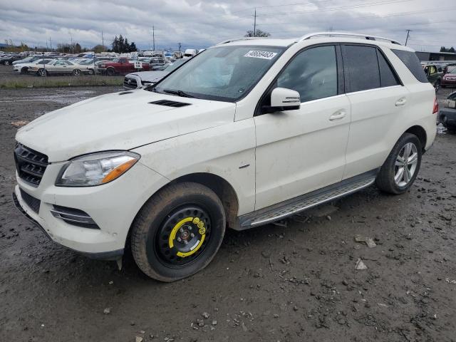 4JGDA5HB3CA077487 - 2012 MERCEDES-BENZ ML 350 4MATIC WHITE photo 1
