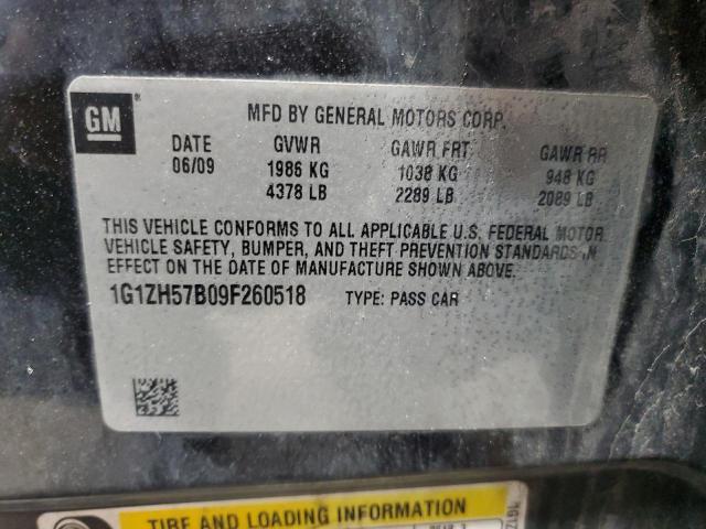 1G1ZH57B09F260518 - 2009 CHEVROLET MALIBU 1LT BLACK photo 12