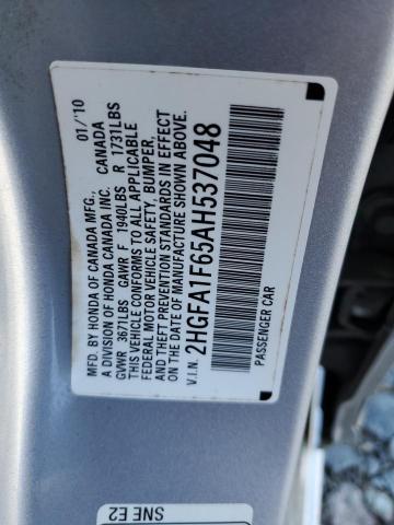 2HGFA1F65AH537048 - 2010 HONDA CIVIC LX-S SILVER photo 13