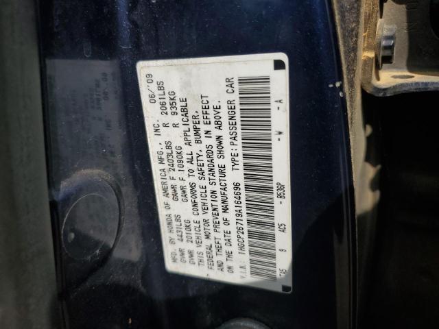 1HGCP26719A164696 - 2009 HONDA ACCORD EX BLUE photo 12