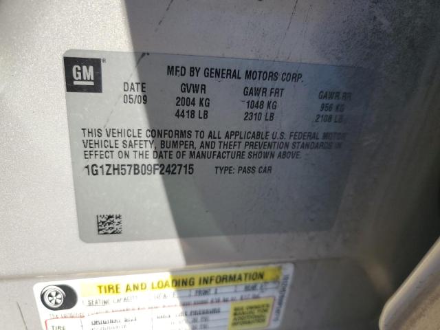 1G1ZH57B09F242715 - 2009 CHEVROLET MALIBU 1LT BEIGE photo 12