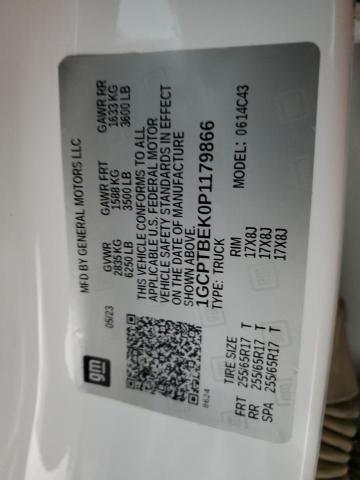 1GCPTBEK0P1179866 - 2023 CHEVROLET COLORADO Ақ фото 12