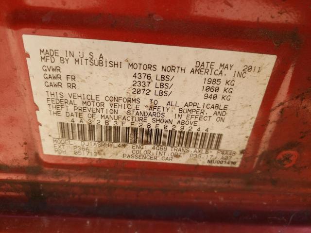 4A32B3FF2BE029244 - 2011 MITSUBISHI GALANT ES RED photo 12