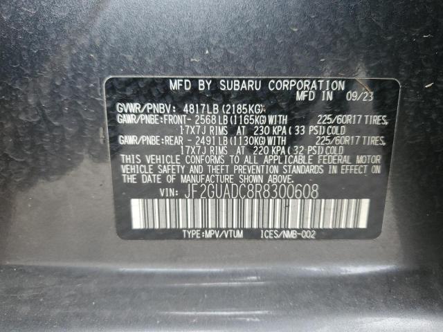 JF2GUADC8R8300608 - 2024 SUBARU CROSSTREK PREMIUM Grafit foto 14