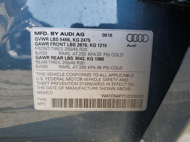 WA1CNAFY7J2209303 - 2018 AUDI Q5 PRESTIGE BLUE photo 13