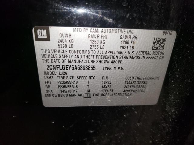 2CNFLGEY6A6393855 - 2010 CHEVROLET EQUINOX LTZ BLACK photo 13