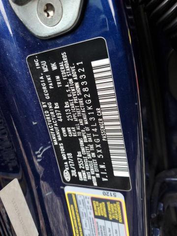 5XXGT4L31KG283321 - 2019 KIA OPTIMA LX BLUE photo 12