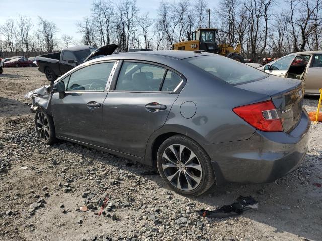 2HGFB2F93CH580397 - 2012 HONDA CIVIC EXL GRAY photo 2