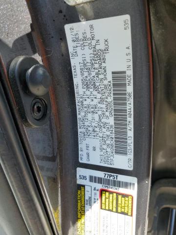 5TFJU4GN8CX018436 - 2012 TOYOTA TACOMA DOUBLE CAB PRERUNNER GRAY photo 12