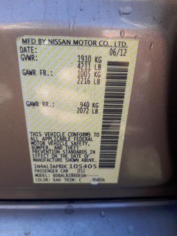 1N4AL3AP8DC105405 - 2013 NISSAN ALTIMA 2.5 BEIGE photo 12