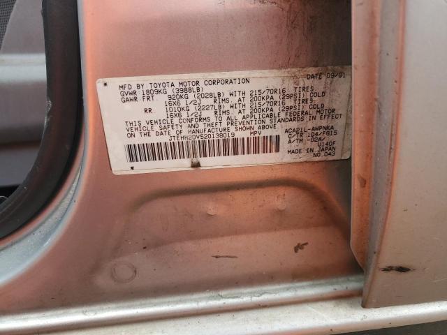 JTEHH20V520138019 - 2002 TOYOTA RAV4 SILVER photo 13