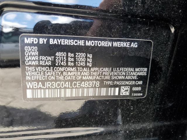 WBAJR3C04LCE48378 - 2020 BMW 530 I BLACK photo 12