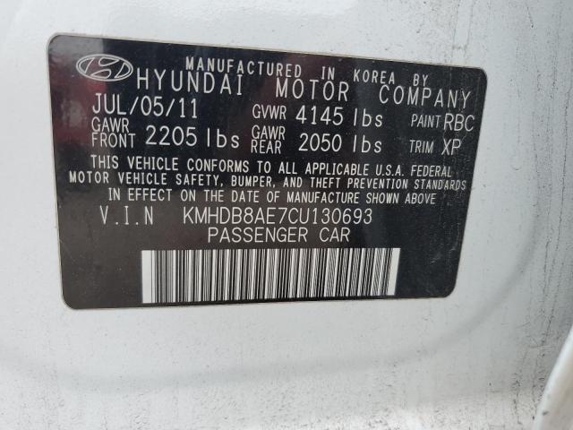 KMHDB8AE7CU130693 - 2012 HYUNDAI ELANTRA TO GLS SILVER photo 12