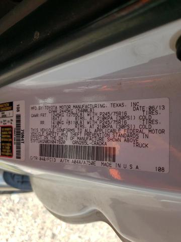 5TFTU4GN0DX047620 - 2013 TOYOTA TACOMA PRERUNNER ACCESS CAB WHITE photo 13