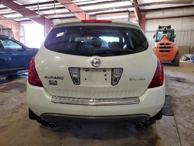 JN8AZ08W97W652906 - 2007 NISSAN MURANO SL WHITE photo 6