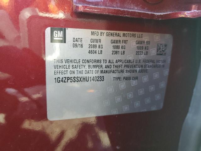 1G4ZP5SSXHU140233 - 2017 BUICK LACROSSE ESSENCE RED photo 13