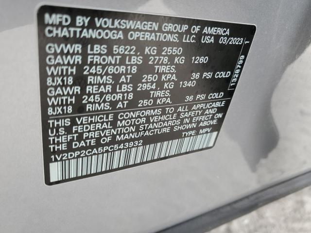 1V2DP2CA5PC543932 - 2023 VOLKSWAGEN ATLAS SE SILVER photo 13