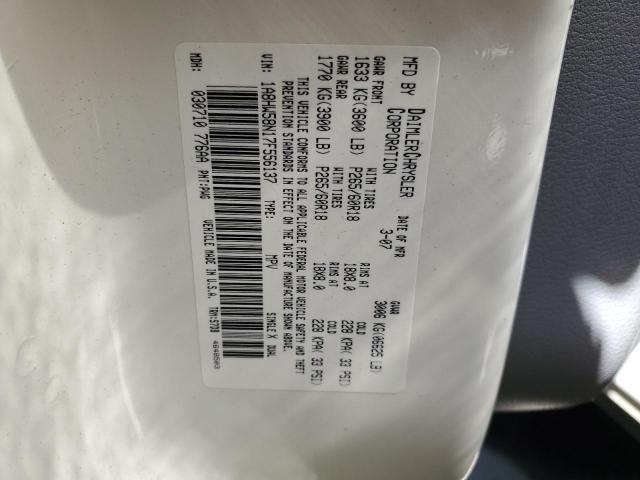 1A8HW58N17F556137 - 2007 CHRYSLER ASPEN LIMITED CREAM photo 12