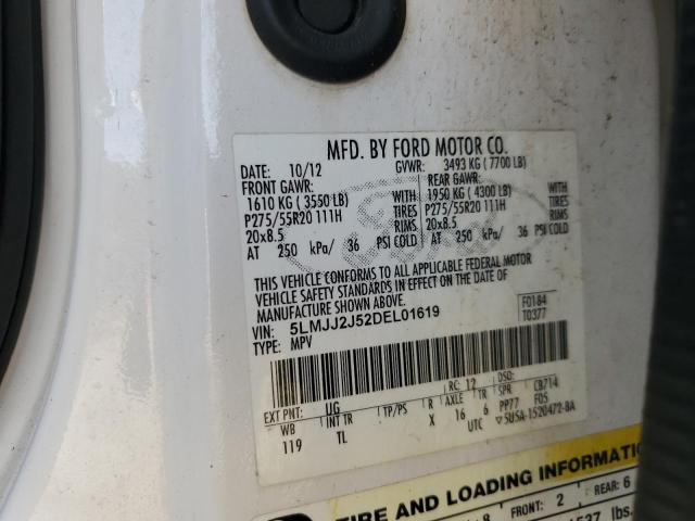 5LMJJ2J52DEL01619 - 2013 LINCOLN NAVIGATOR WHITE photo 13