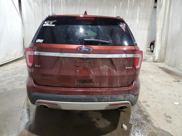 1FM5K8D81GGA93302 - 2016 FORD EXPLORER XLT BURGUNDY photo 6