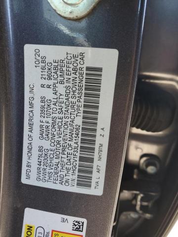 1HGCV1F33LA154062 - 2020 HONDA ACCORD SPORT GRAY photo 12