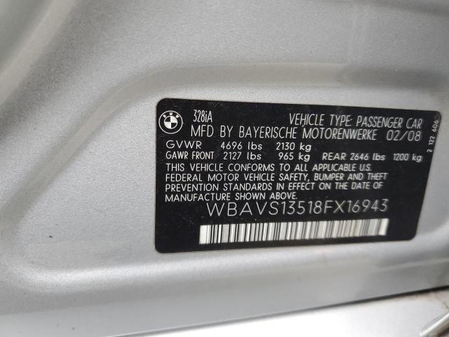 WBAVS13518FX16943 - 2008 BMW 328 IT GRAY photo 12