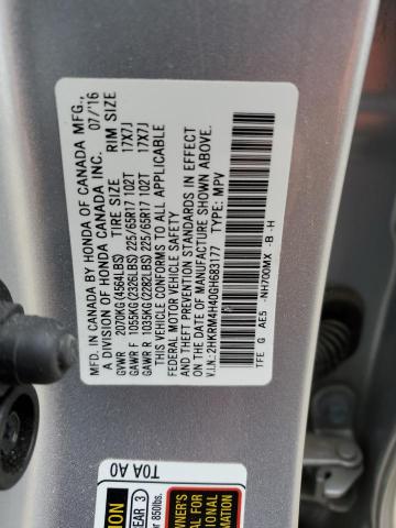 2HKRM4H40GH683177 - 2016 HONDA CR-V SE SILVER photo 13