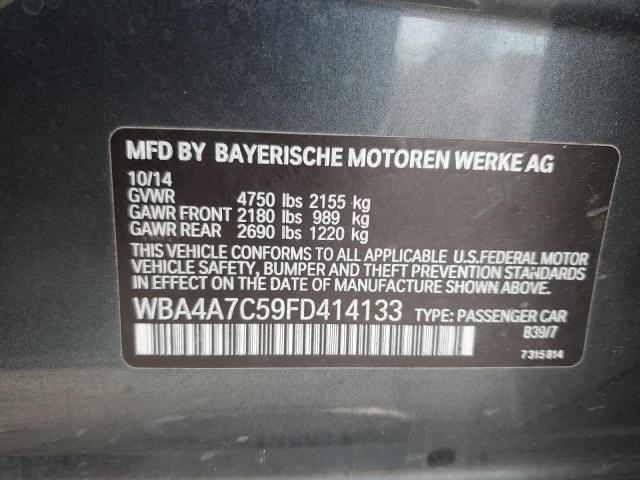 WBA4A7C59FD414133 - 2015 BMW 428 XI GRAN COUPE GRAY photo 12