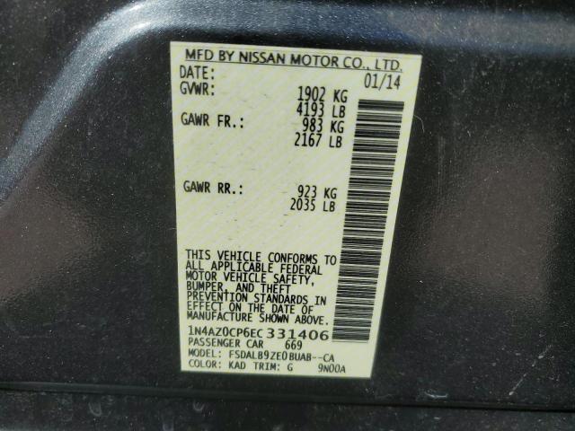 1N4AZ0CP6EC331406 - 2014 NISSAN LEAF S GRAY photo 13