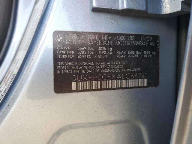 5UXFH0C5XALC66251 - 2010 BMW X6 HYBRID BLUE photo 13