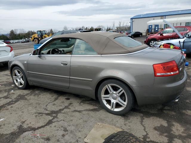 WAUDF48H98K009357 - 2008 AUDI A4 2.0T CABRIOLET QUATTRO GRAY photo 2