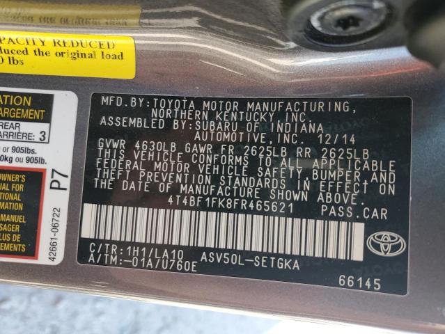 4T4BF1FK8FR465621 - 2015 TOYOTA CAMRY LE GRAY photo 13