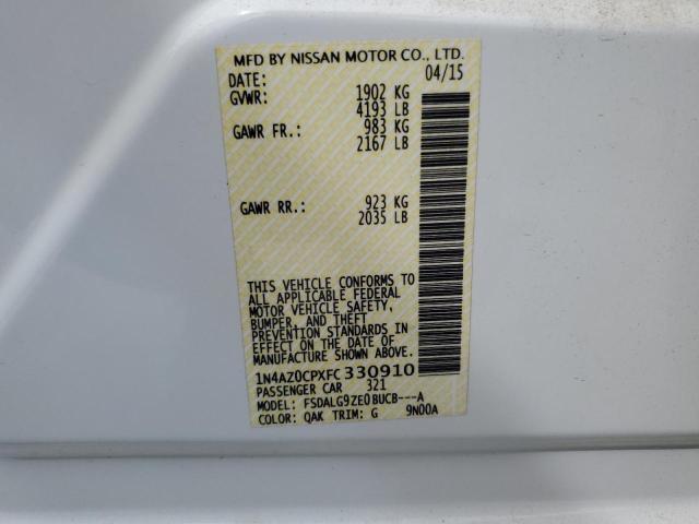 1N4AZ0CPXFC330910 - 2015 NISSAN LEAF S WHITE photo 13