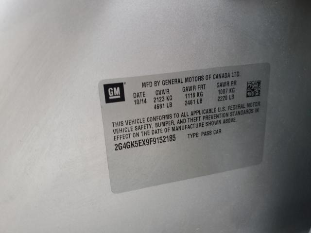 2G4GK5EX9F9152185 - 2015 BUICK REGAL 银色 照片 12