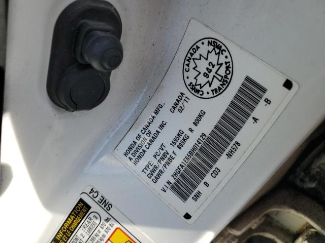 2HGFA1E65BH014129 - 2011 HONDA CIVIC LX-S 白色 照片 12