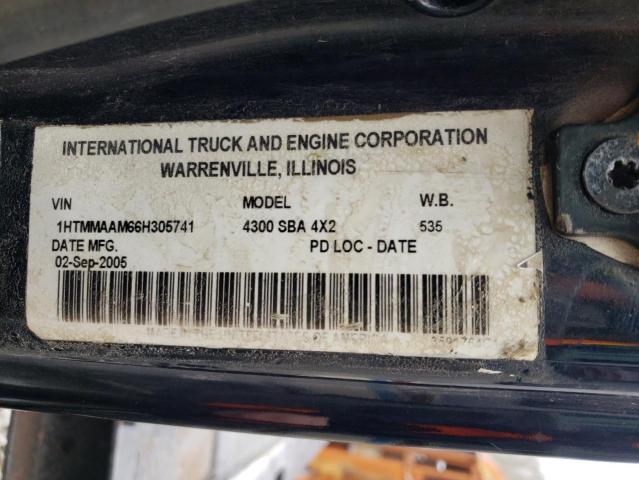 1HTMMAAM66H305741 - 2006 INTERNATIONAL 4000 4300 BLACK photo 10