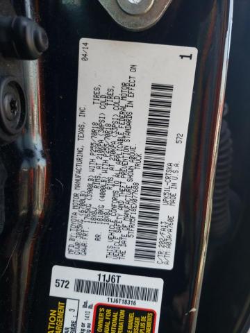 5TFRM5F18EX077688 - 2014 TOYOTA TUNDRA DOUBLE CAB SR/SR5 BLACK photo 12