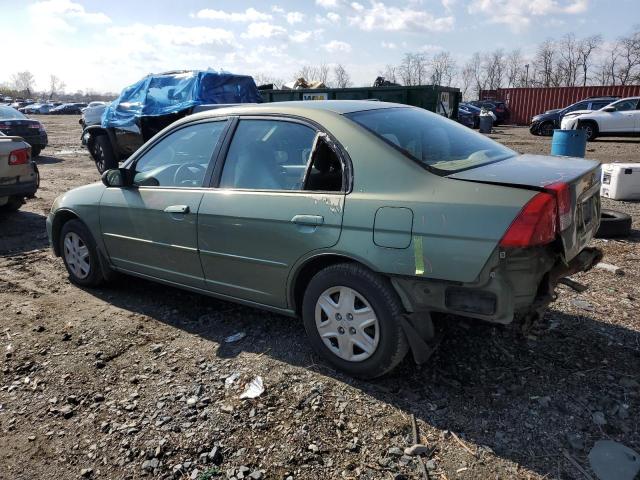 2HGES16563H533285 - 2003 HONDA CIVIC LX GREEN photo 2